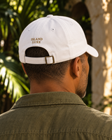 Overture Cap — White, back view; generated editorial visualization