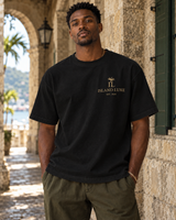 Rock City Tee — Black, front view; generated editorial visualization
