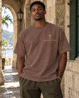 Rock City Tee — Mocha, front view; generated editorial visualization
