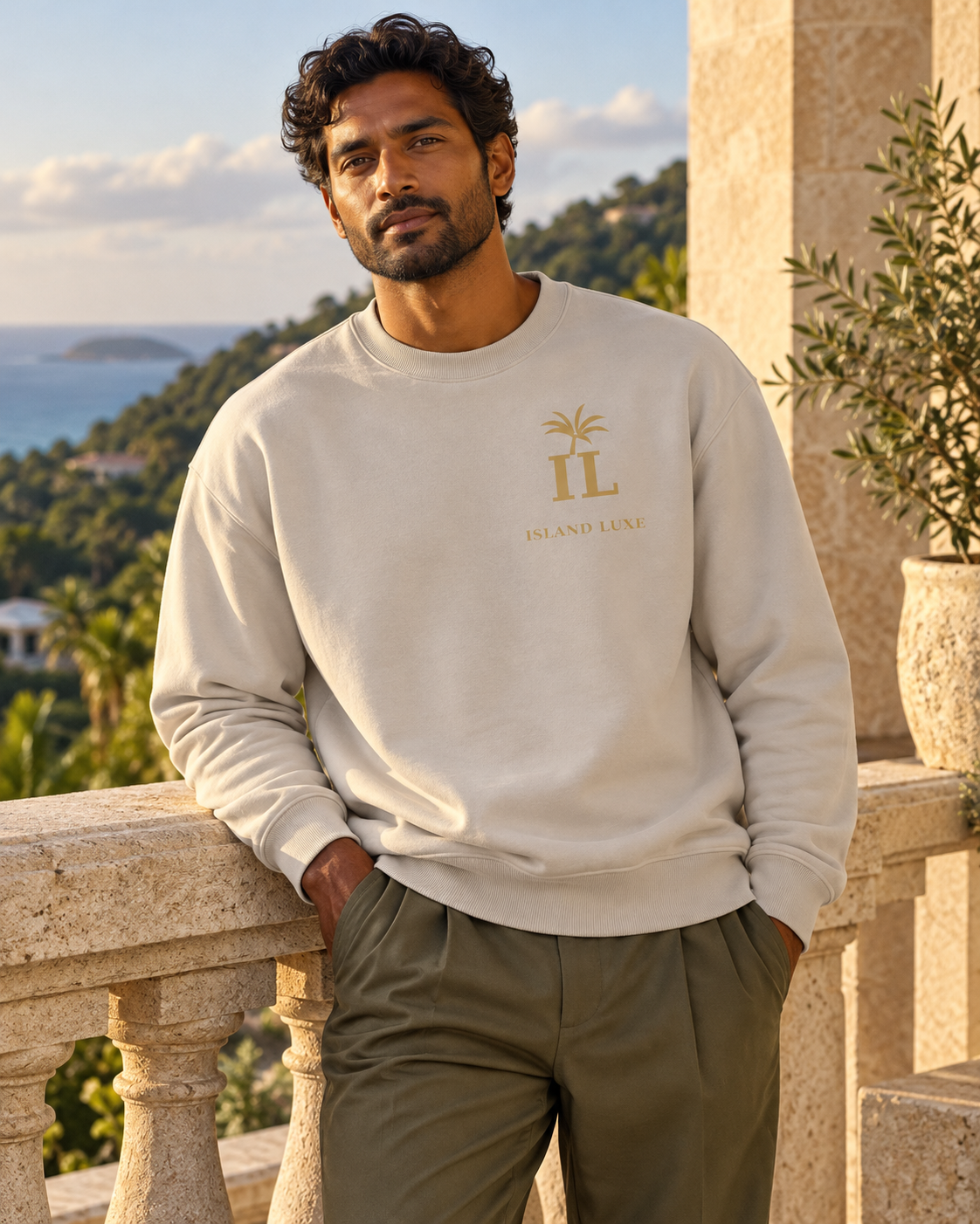 Island Luxe Reefline Washed Crewneck.