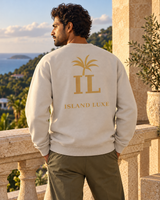 Reefline Crewneck — editorial visualization; Bone back
